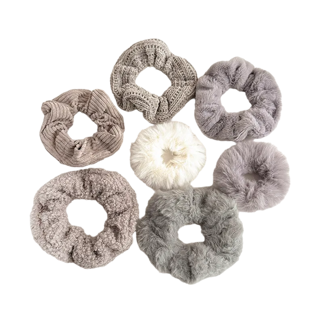 Fluffy Scrunchie Set