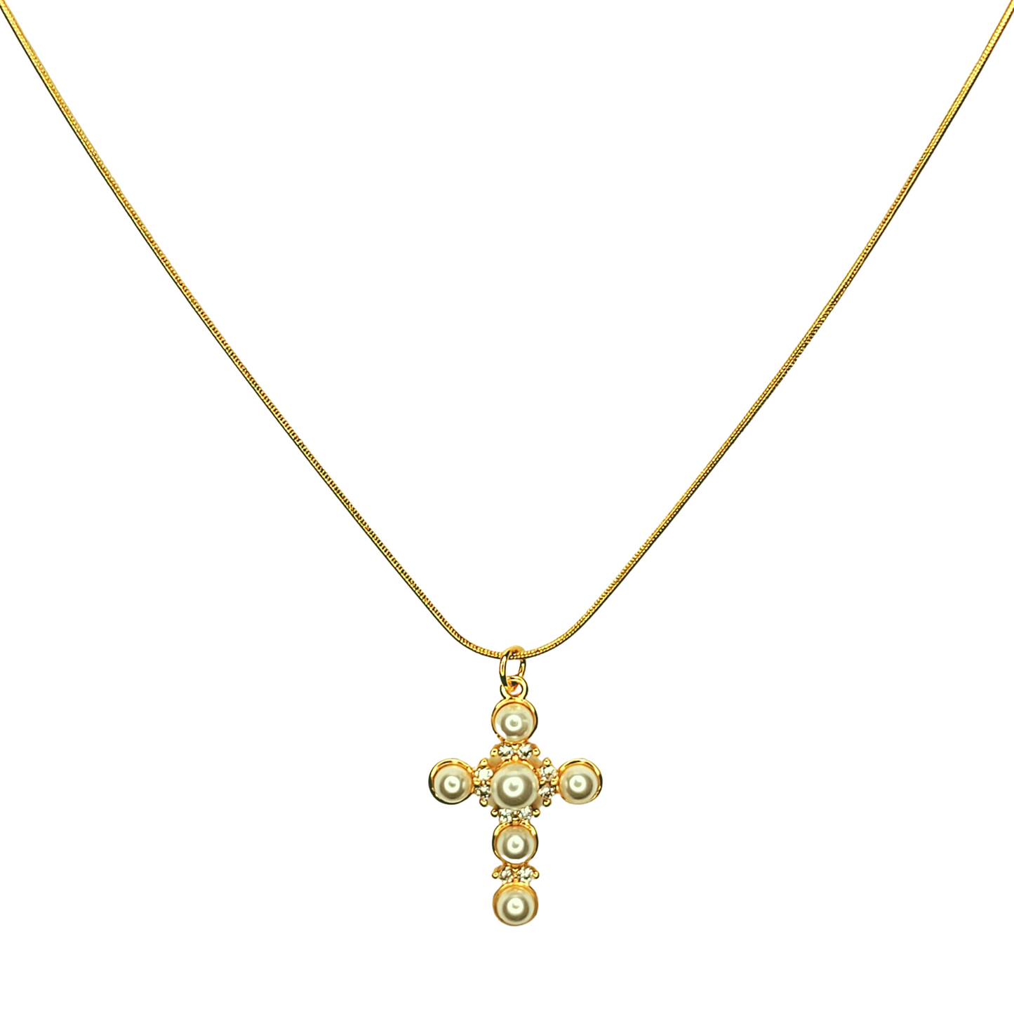 Faith Pearl Cross Necklace