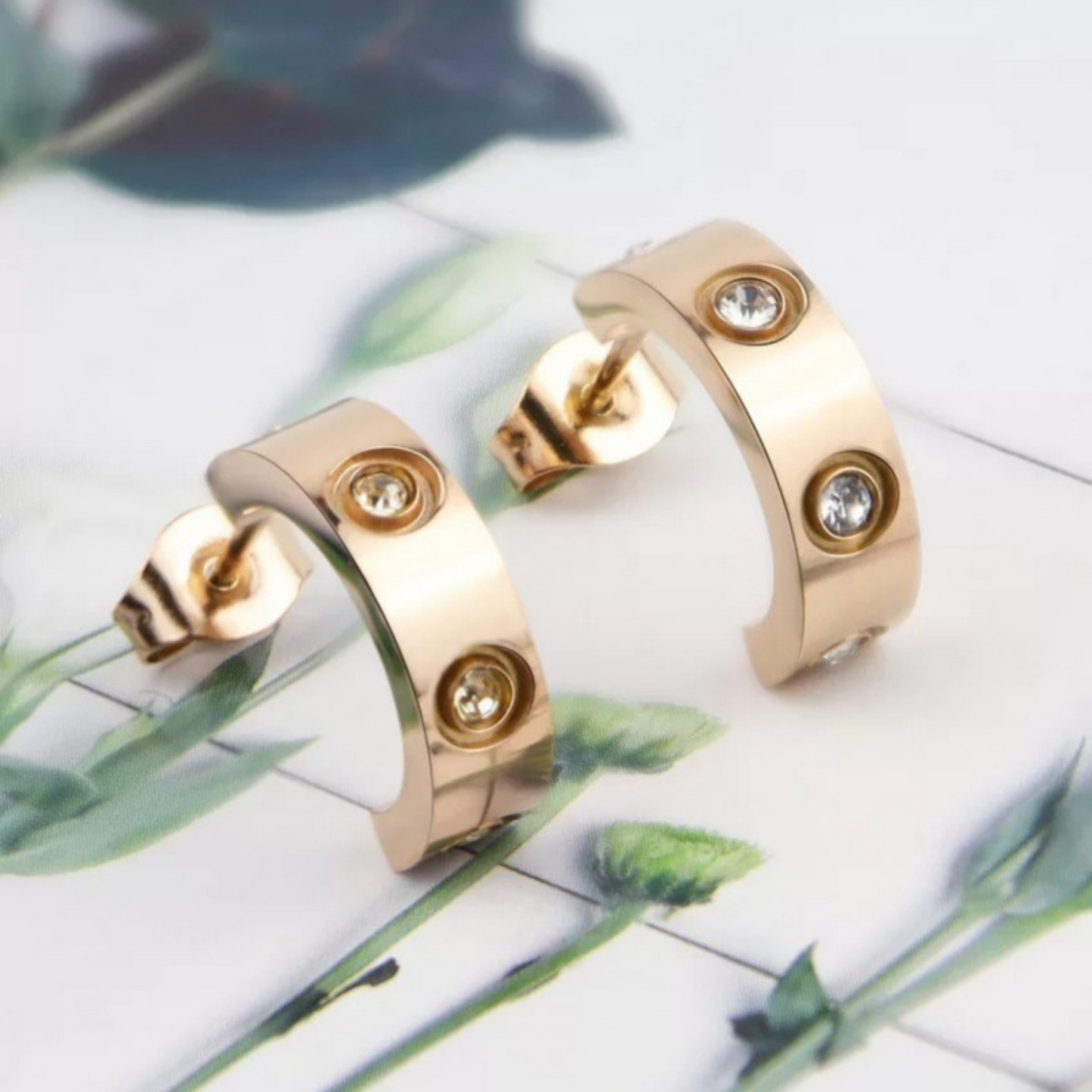Bella Crystal Mini Hoops