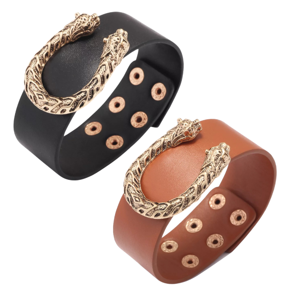 T&F Double Dragon Head Bracelet