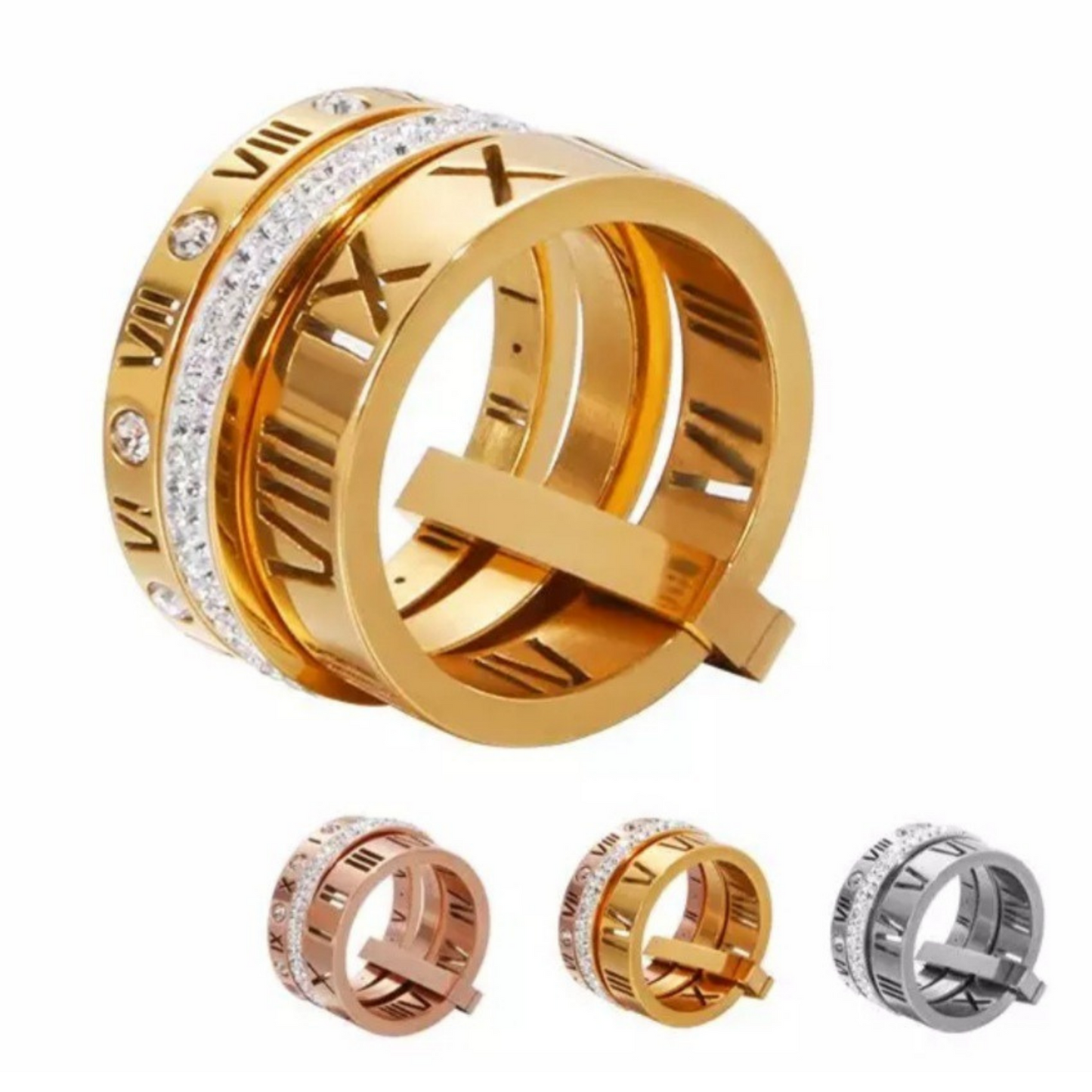 Roman Diamond Stack Ring