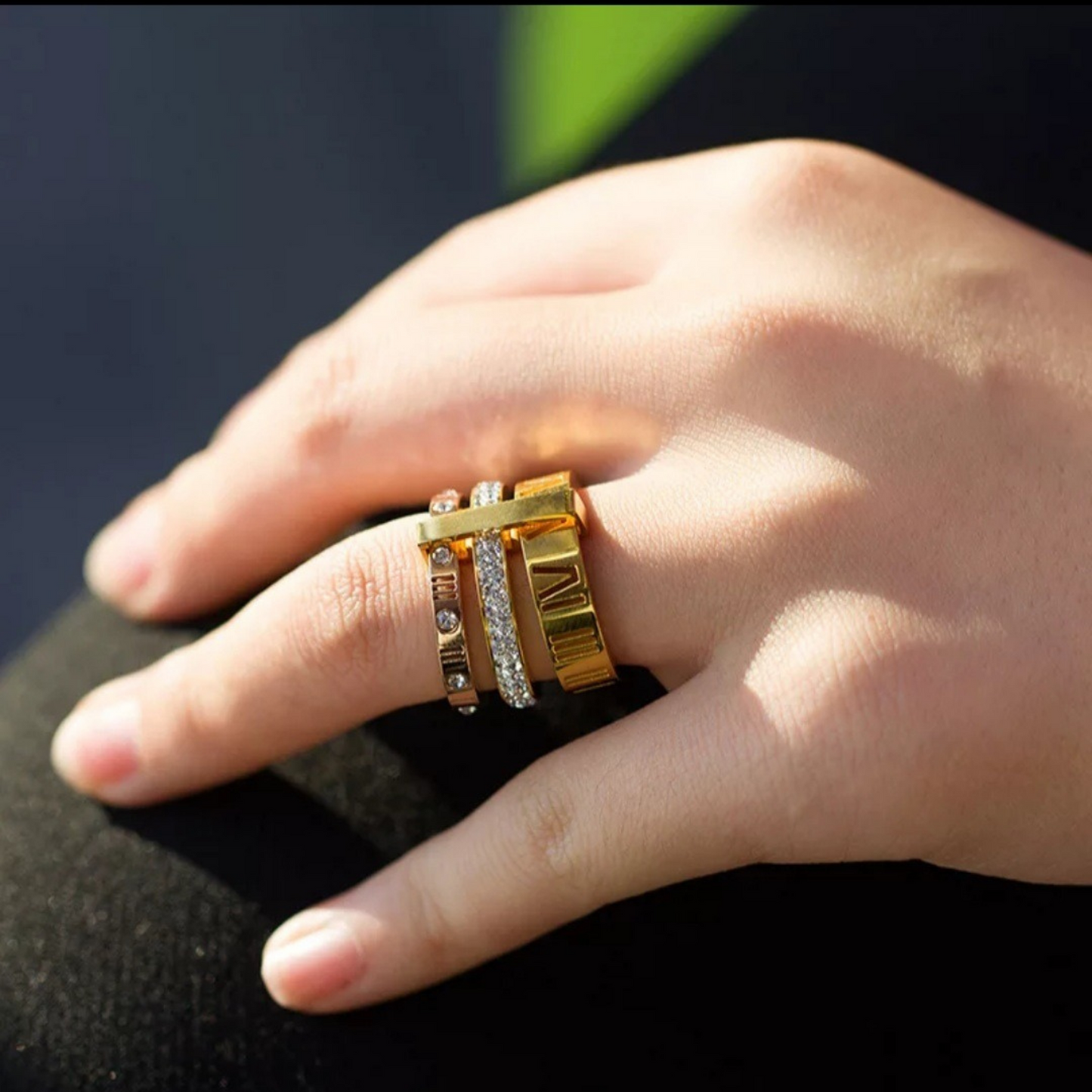 Roman Diamond Stack Ring