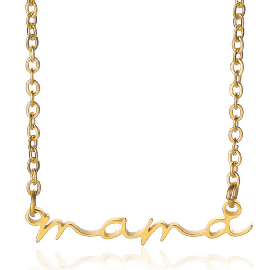 mama Script Necklace