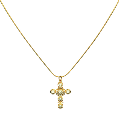 Faith Pearl Cross Necklace