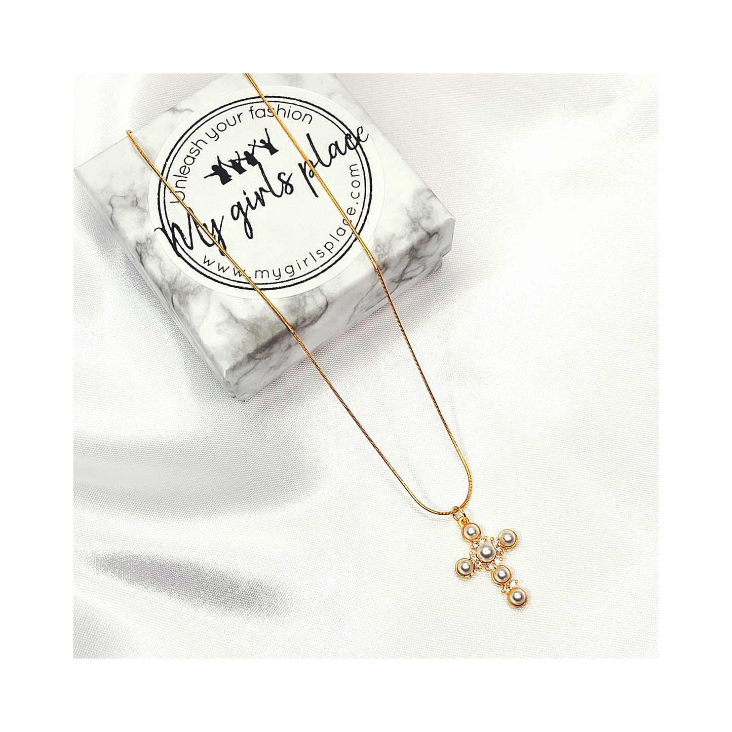 Faith Pearl Cross Necklace