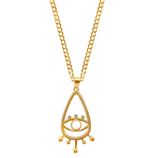 Evil Eye Golden Drop Necklace