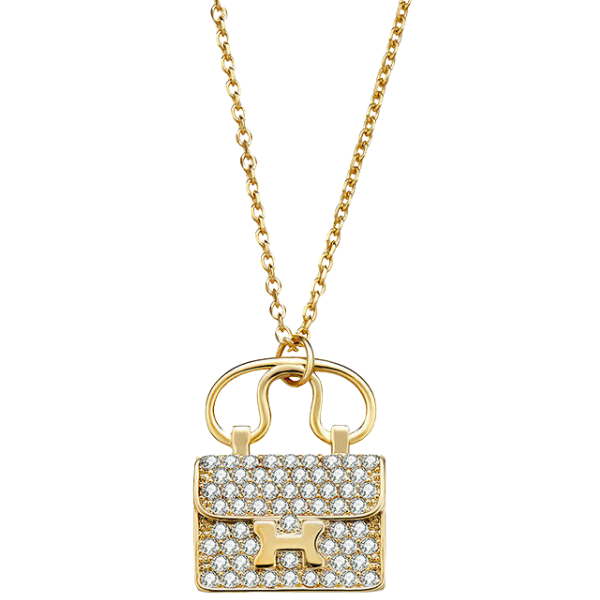 H Pavé Bag Necklace