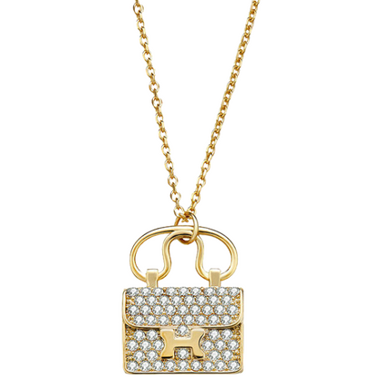 H Pavé Bag Necklace