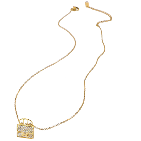 H Pavé Bag Necklace