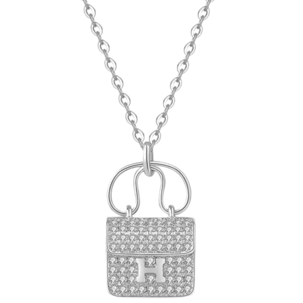 H Pavé Bag Necklace