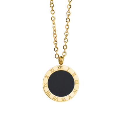 Roman Numeral Onyx Necklace