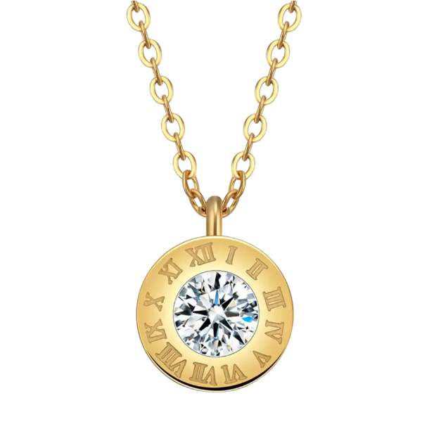 Roman Numeral Diamond Necklace