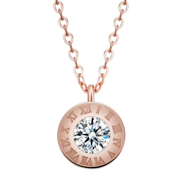 Roman Numeral Diamond Necklace