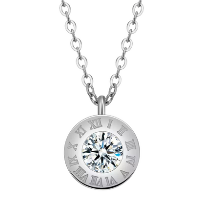 Roman Numeral Diamond Necklace