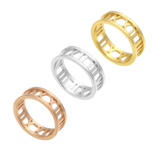 Roman Numeral Cut-Out Ring