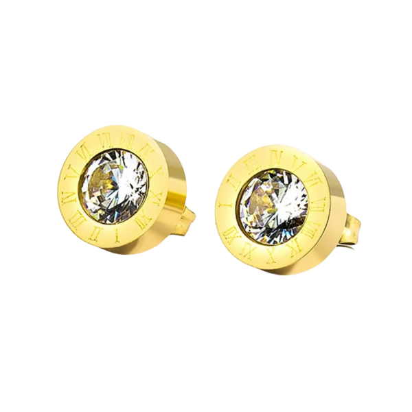 Roman Numeral Zircon Studs