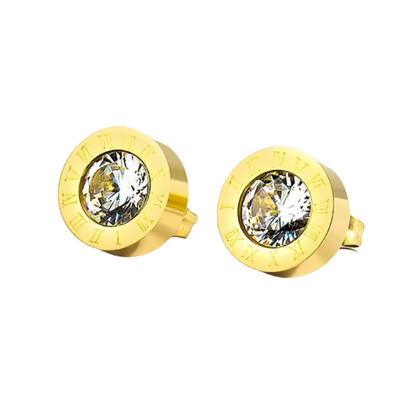 Roman Numeral Zircon Studs