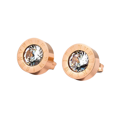 Roman Numeral Zircon Studs