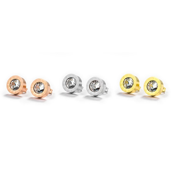 Roman Numeral Zircon Studs