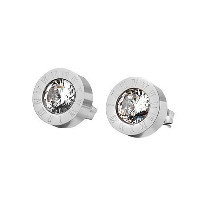 Roman Numeral Zircon Studs