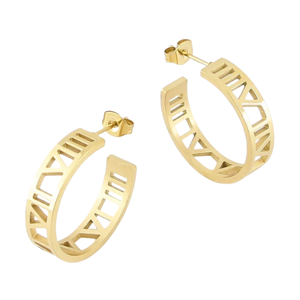 Roman Numeral Cut-Out Earrings