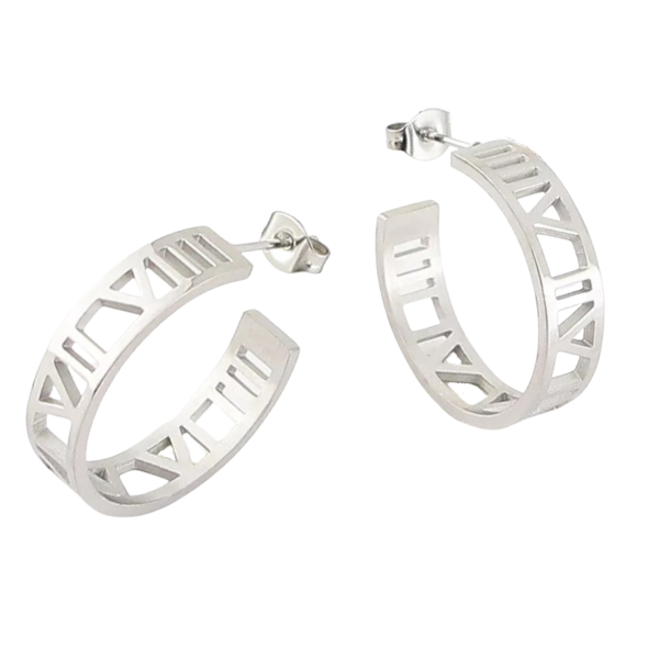 Roman Numeral Cut-Out Earrings