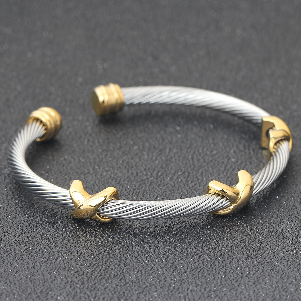 X Cable Cuff Bracelet